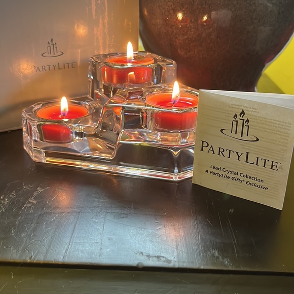 PartyLite Lead Crystal Collection 3 Tier candle holder-PartyLite Gifts Exclusive - Picture 10 of 13